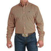 Men's Copper Tan Print Long Sleeve Shirt