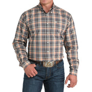 Men's Copper Tan Plaid Shirt