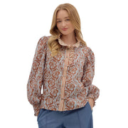 Women's Camel Print Long Sleeve Top