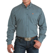 Men's Teal Circle Print Shirt