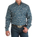Men's Teal Floral Print Shirt