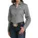 Women's Grey Paisley Print Button Shirt