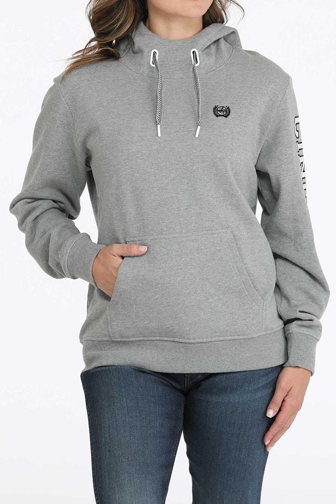 Women's Grey Arm Logo Hoodie