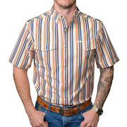 Men's Cream Stripe Jackson Short Sleeve Shirt