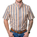 Men's Cream Stripe Jackson Short Sleeve Shirt