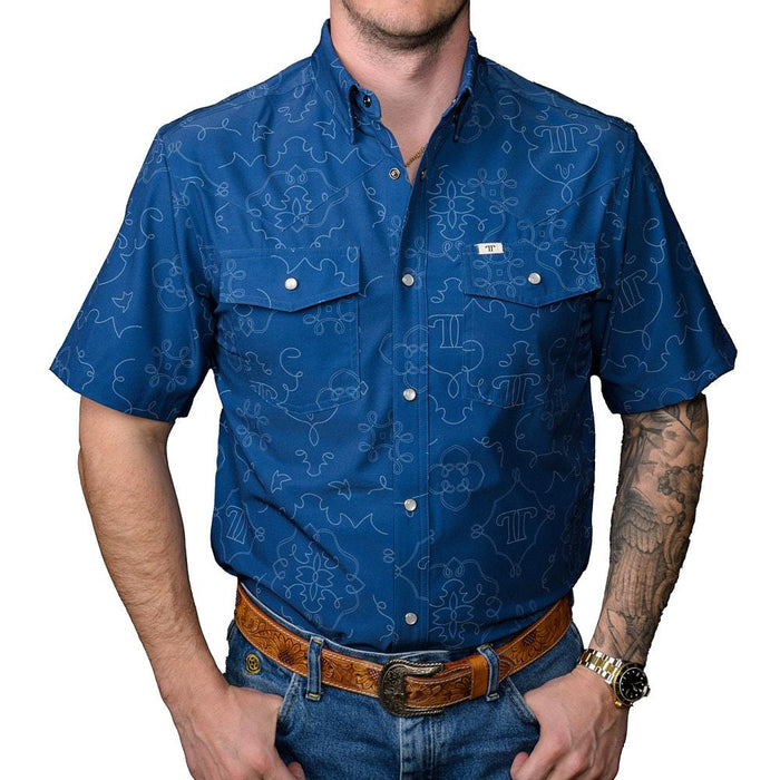 Men's Blue Logo Carson Short Sleeve Shirt