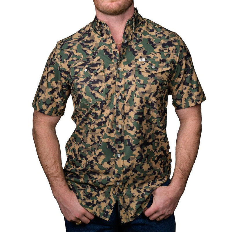 Men's Camo Snap Short Sleeve Shirt