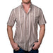 Men's Brown Stripe Wyatt Short Sleeve Shirt