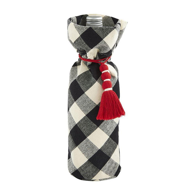 Black Buffalo Check Wine Bag