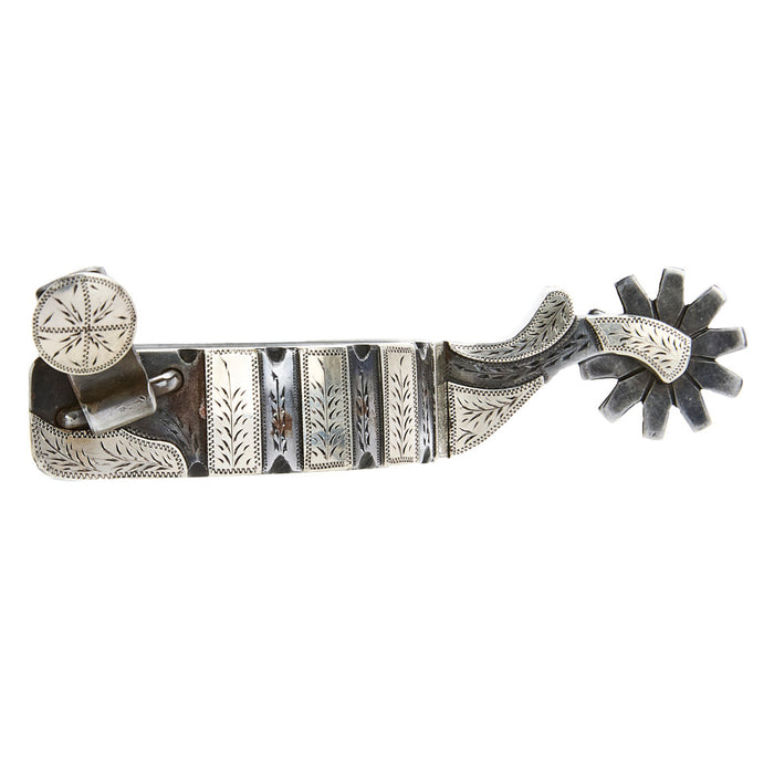 1in Band Silver Bar Mount 10pt Rowel Spur