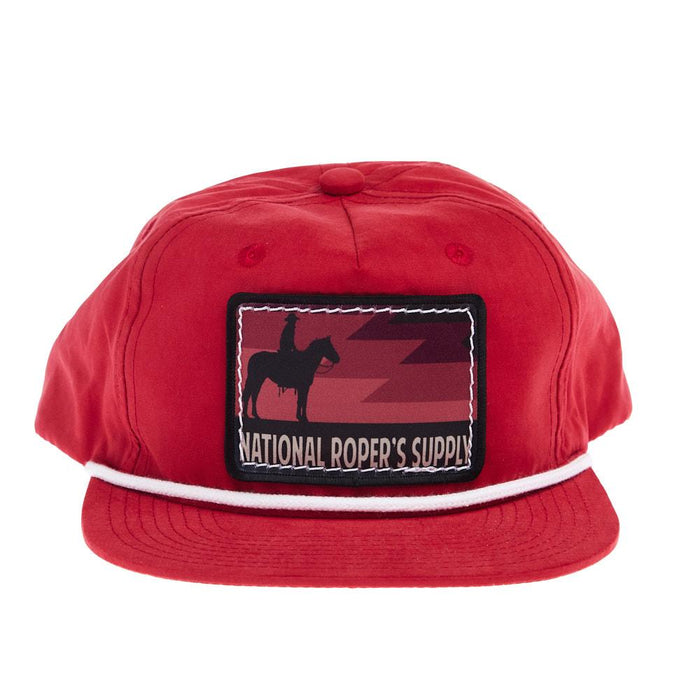 National Ropers Supply Red with White Rope Cap
