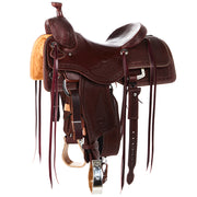 Heavy Oil 3/4 Breed Basket Stamp with Full Barbed Wire Border Versatility Ranch Saddle