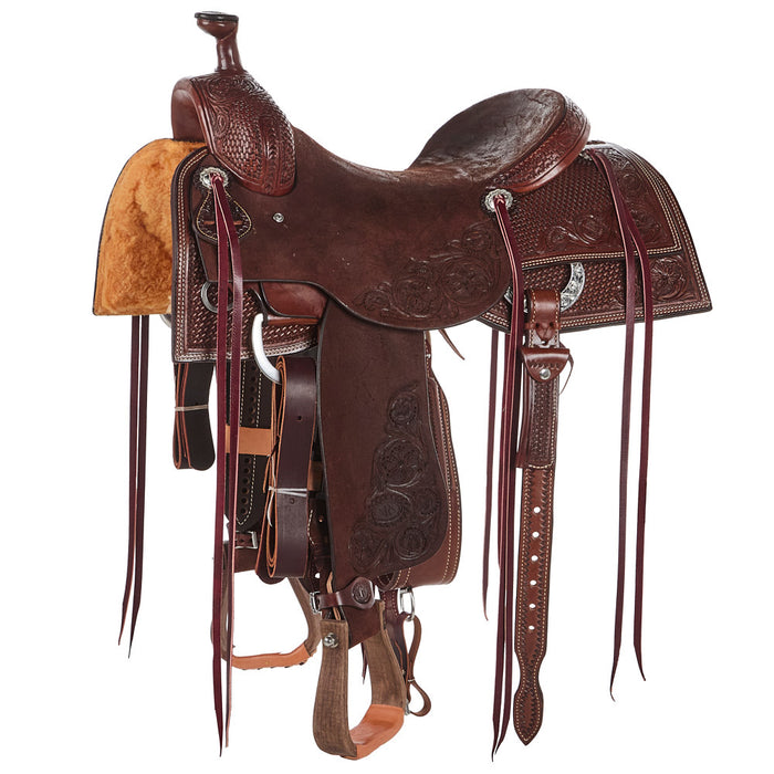 Chocolate 3/4 Breed Combo Tooled Versatility Ranch Saddle