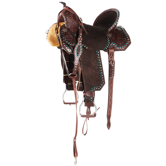 Heavy Oil 1/2 Breed Barrel Saddle