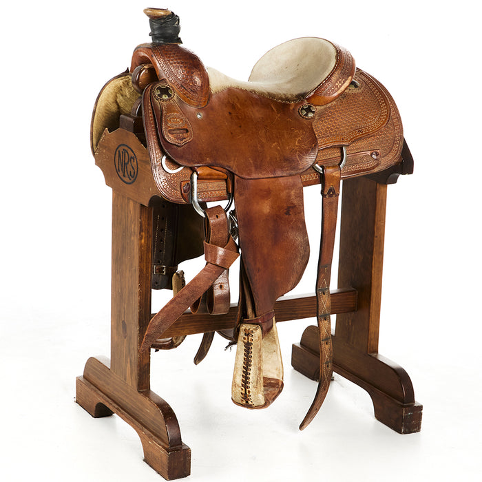 Used 15in 1/2 Breed Waffle Stamp Team Roper