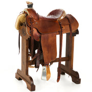 Used 15in Full Basket Stamp Team Roper with Smooth Quilted Seat