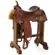 Used 16.5in 1/2 Breed Wyoming Flower and Spider Stamp Combo Cutting Saddle
