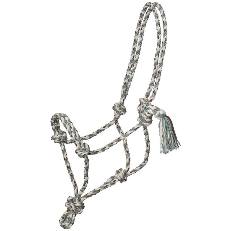 Cream Grey Brown Blue Mecate Rope Halter