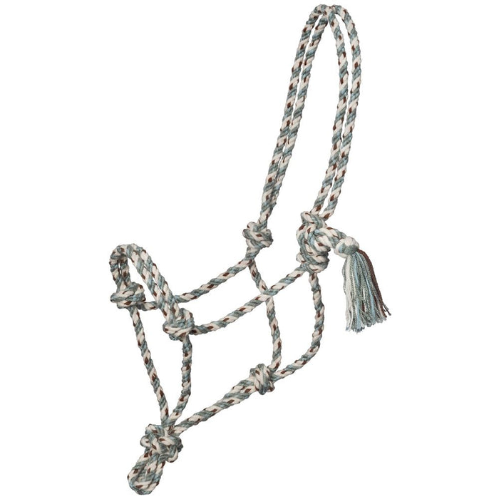 Cream Grey Brown Blue Mecate Rope Halter