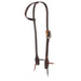 Heavy Oiled Rope Tooling Silver Scroll Copper Bar Double Buckle Single Ear Headstall