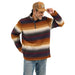 Men's Striped Quarter Zip Sherpa Pullover