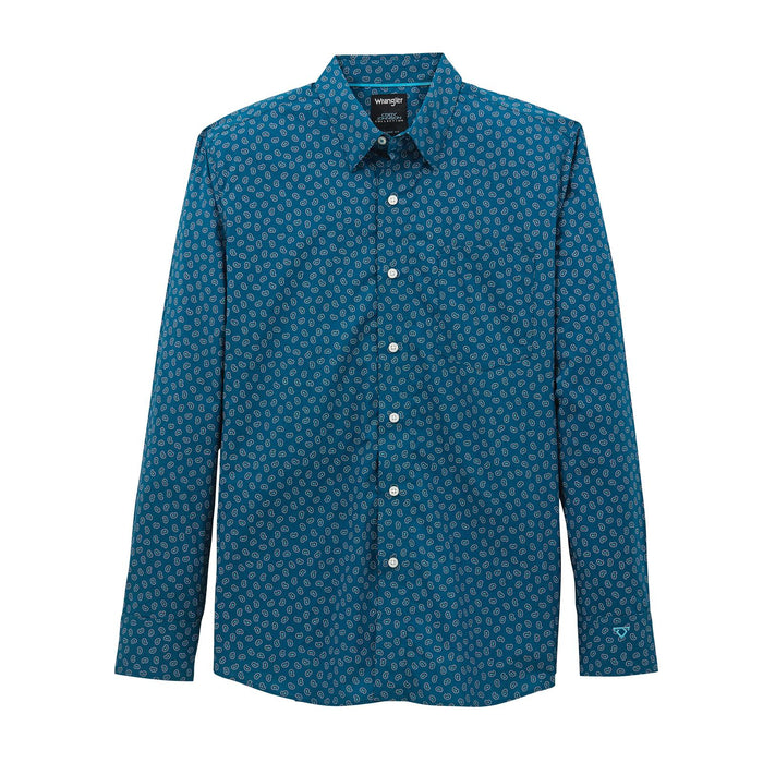 Men's Cody Johnson Long Sleeve Blue Paisley Button Down Shirt