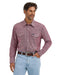 Men's Cowboy Cut Western Chambray Snap Long Sleeve Brown Work Shirt
