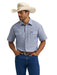 Men's Cowboy Cut Firm Finish Short Sleeve Chambray Denim Western Work Shirt