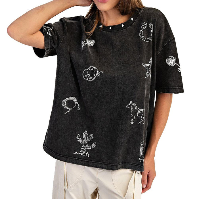 Women's Ash Black Top