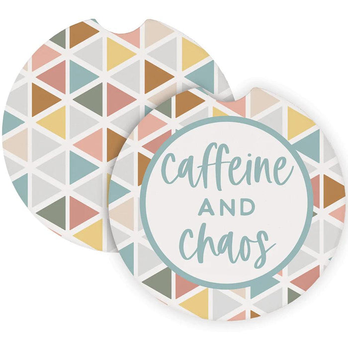 Caffeine And Chaos Car Coasters