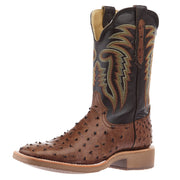 Men's Kango Tobac Full Quill Ostrich Vamp 11in Chocolate Mestizo Top