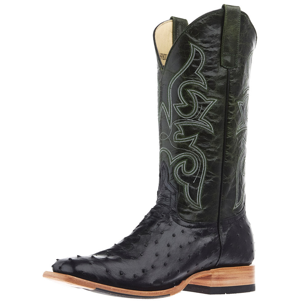 Horse Power Top Hand Men's Black Full Quill Ostrich 13in. Emerald