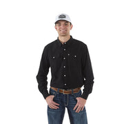 Men's Black Core Long Sleeve Snap Shirt