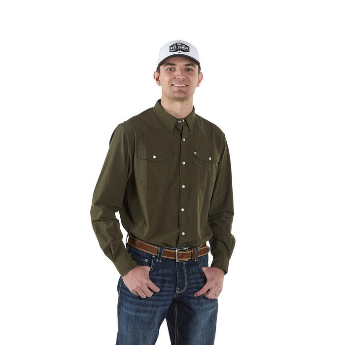 Men's Green Core Long Sleeve Snap Shirt