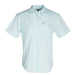 Men's Blue Pinstripe Short Sleeve Snap Shirt