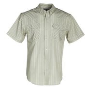 Men's Earth Tone Stripe Short Sleeve Snap Shirt