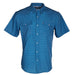 Men's Blue Triangles Short Sleeve Snap Shirt