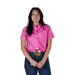 Women's Bright Purple Short Sleeve Button Shirt