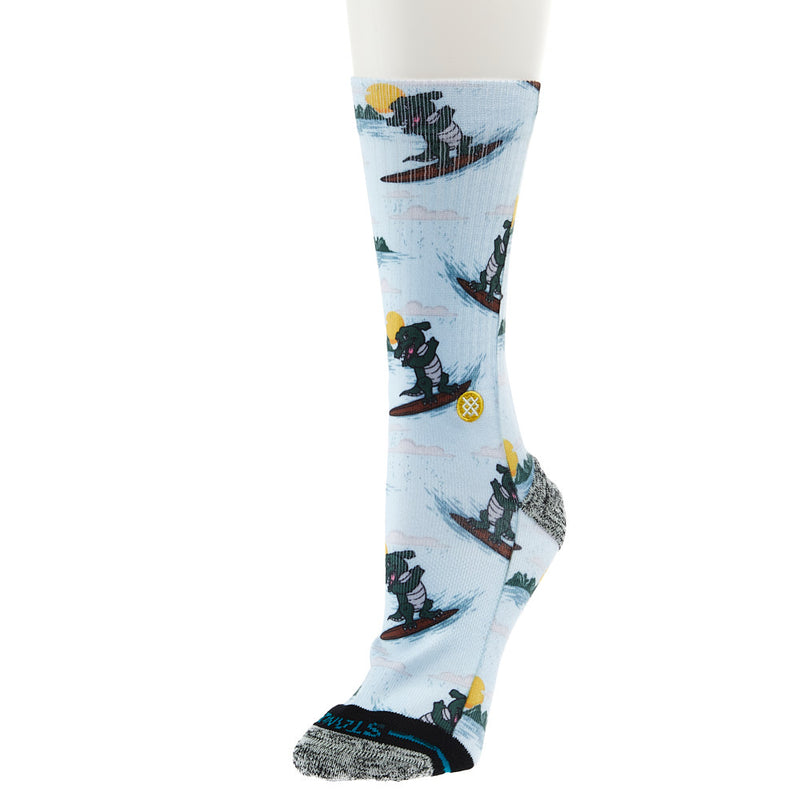 Unisex Surfing Santa Blue Crew Socks