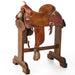 USed 14.5in Spider and Feather Tooled Barrel Saddle