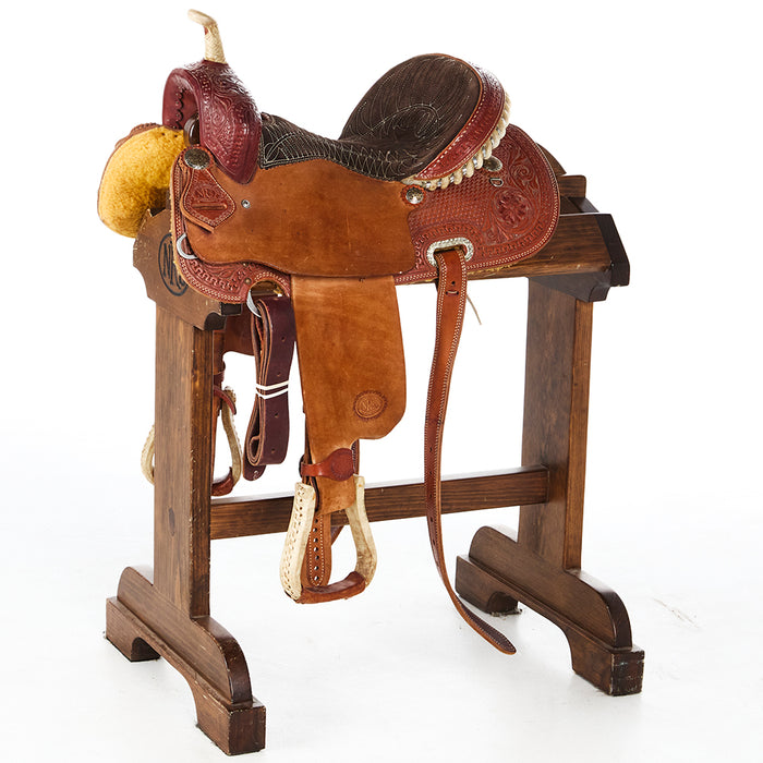 Used 14in Basket and Floral Tooled Barrel Saddle