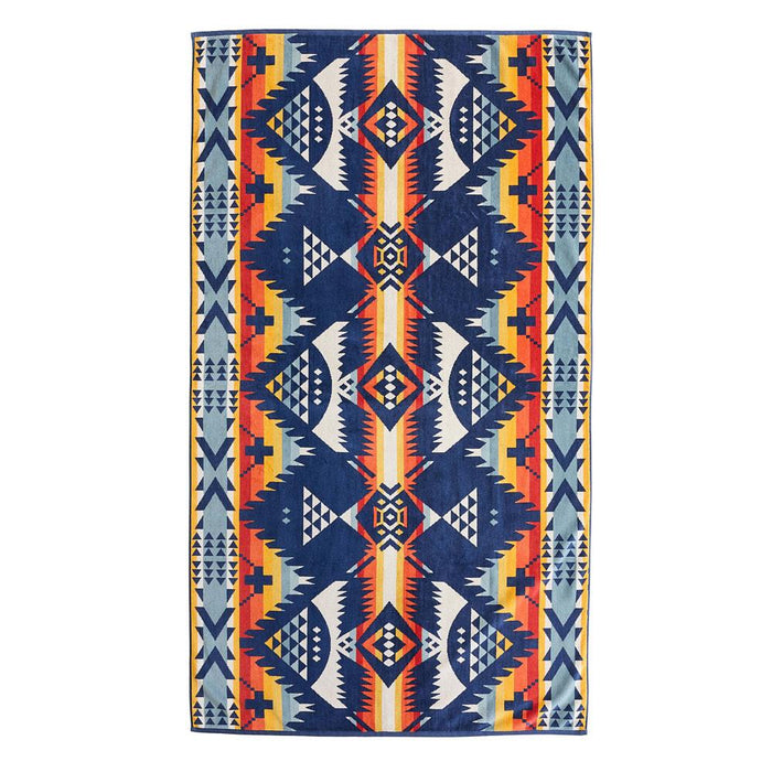 Nehalem Navy Oversized Jacquard Spa Towel