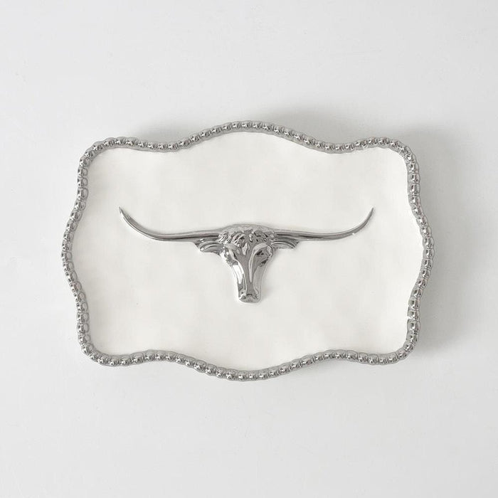 Porcelain Longhorn Small Tray