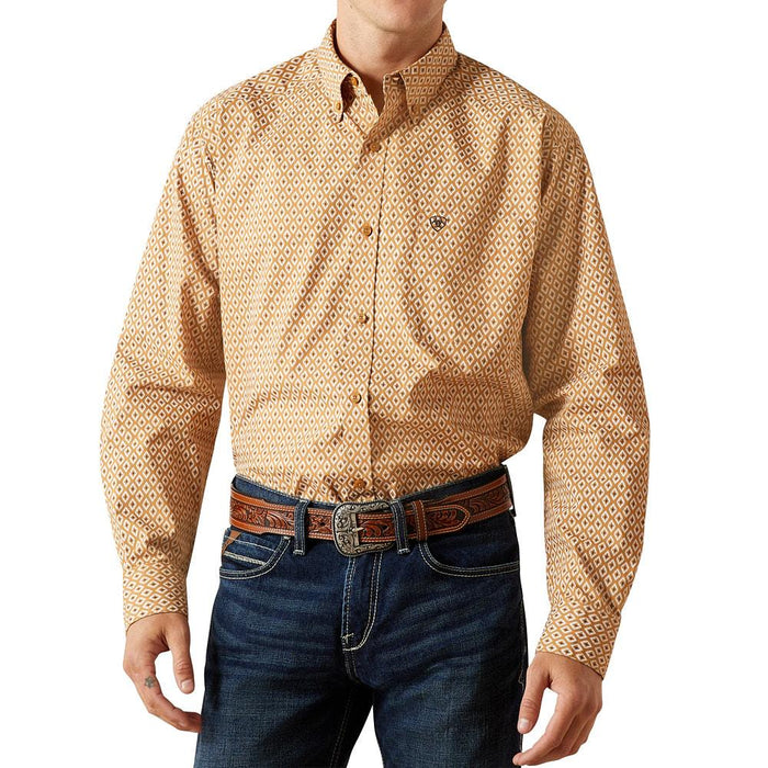 Men's Tan Burnis Long Sleeve Button Shirt