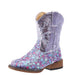 Toddlers Glitter Bloom Lavender Square Toe Boot