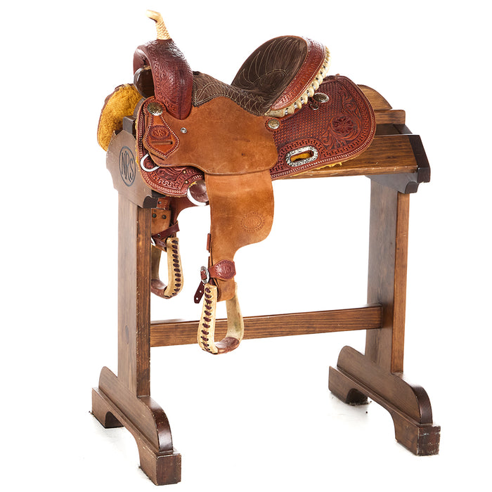 Used 12in Basket Floral Combo Tooled Youth Barrel Saddle