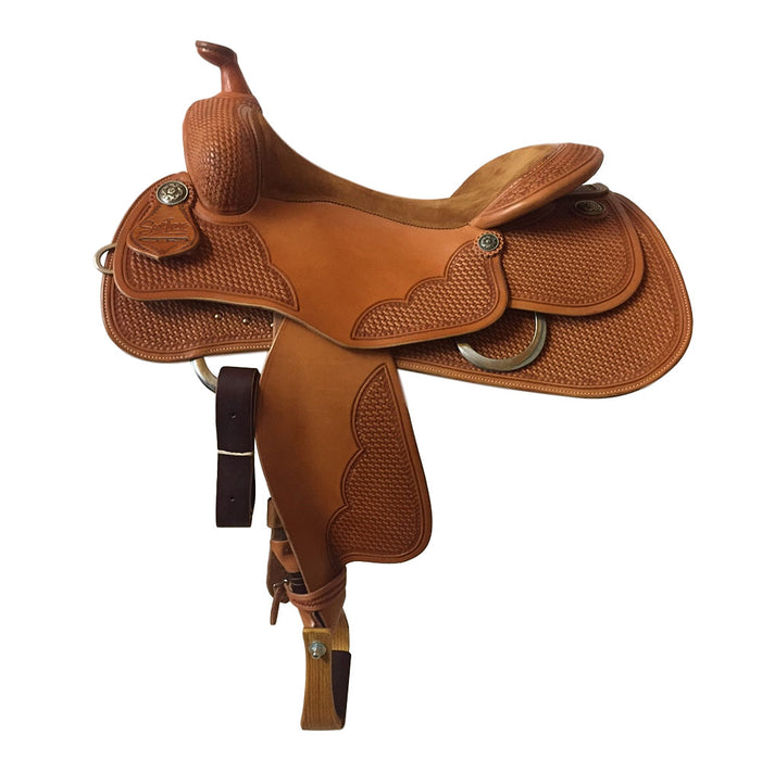 Medium Oil 3/4 Basket Stamp Reining Saddle