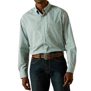 Men's Aqua Blue Banner Long Sleeve Shirt