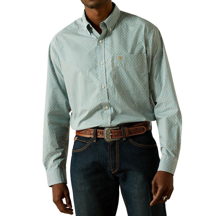 Ariat Men's Aqua Blue Banner Long Sleeve Shirt