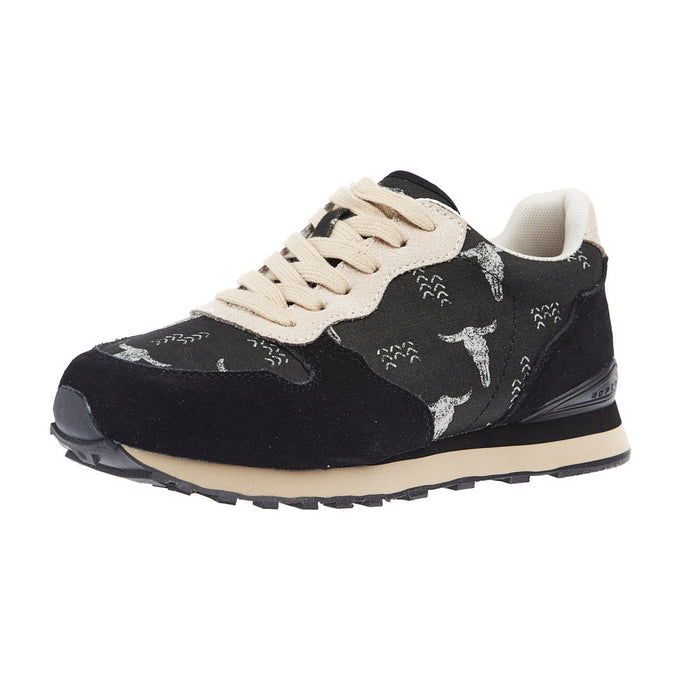 Women's Black Suede Giddy Up Longhorn Jogger Shoes